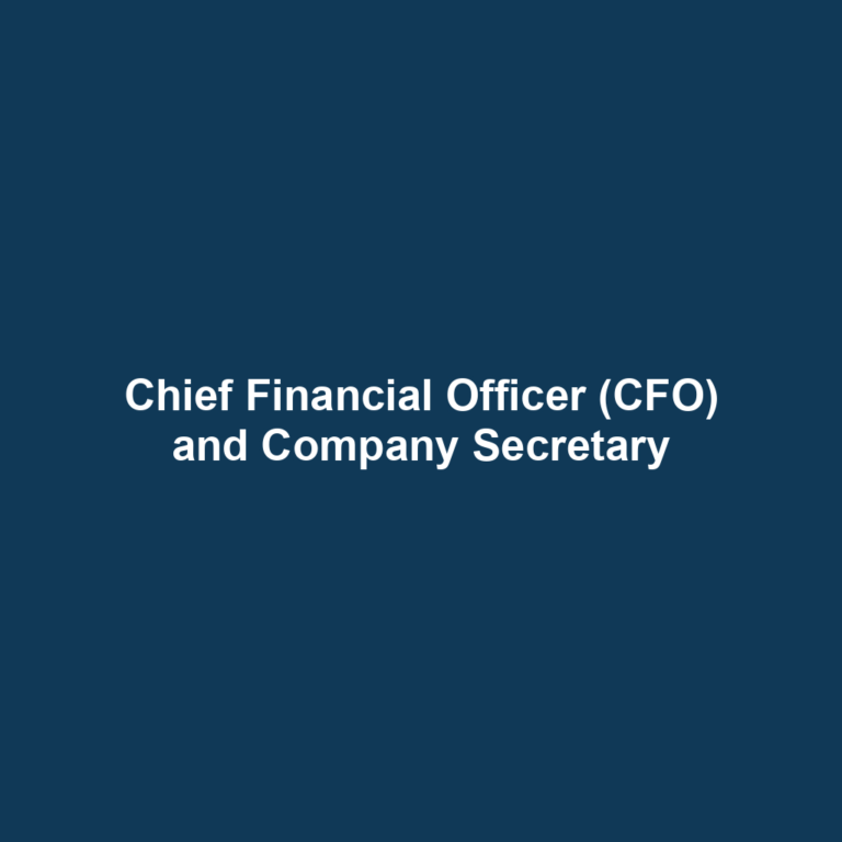 Chief Financial Officer (CFO) and Company Secretary