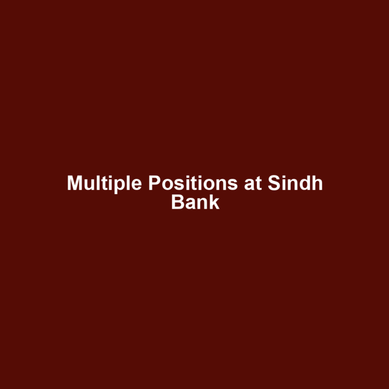 Multiple Positions at Sindh Bank