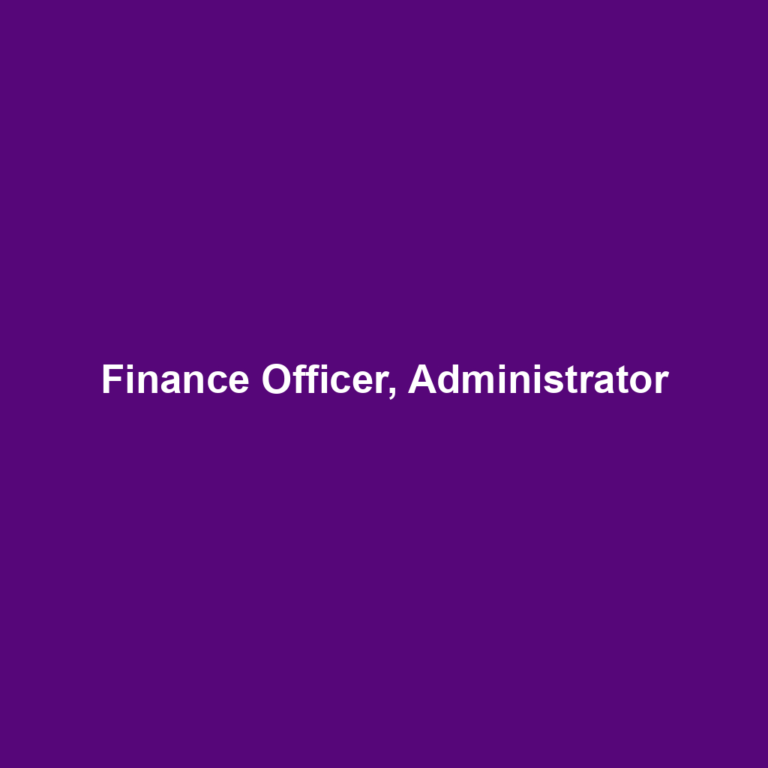 Finance Officer, Administrator