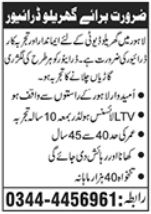 House Driver & LTV Driver Jobs in Lahore – Apply Now for 2024 Opportunities