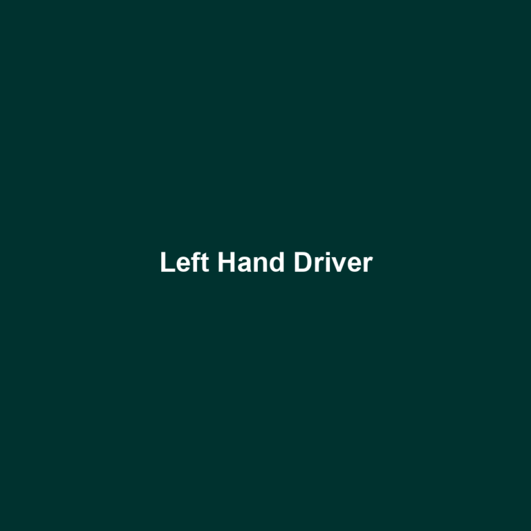 Left Hand Driver