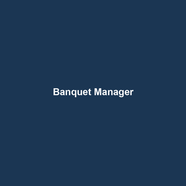 Banquet Manager