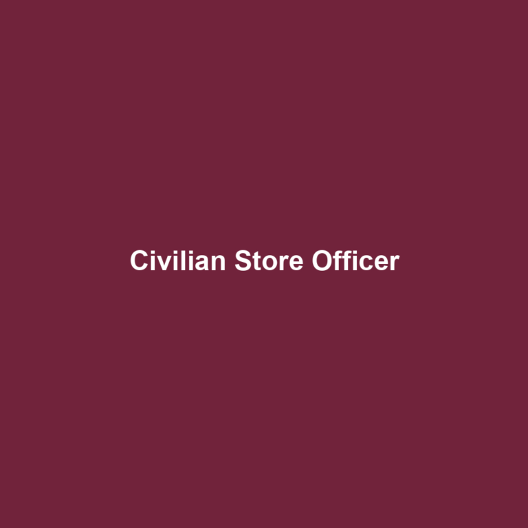 Civilian Store Officer