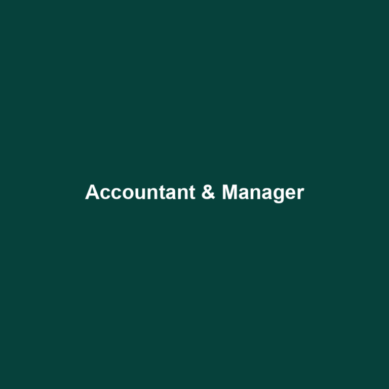 Accountant & Manager