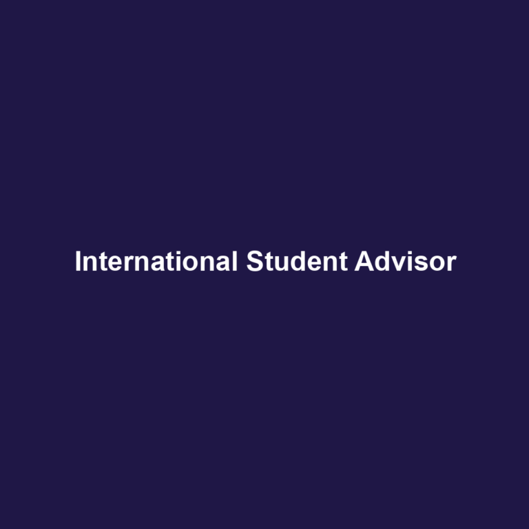 International Student Advisor