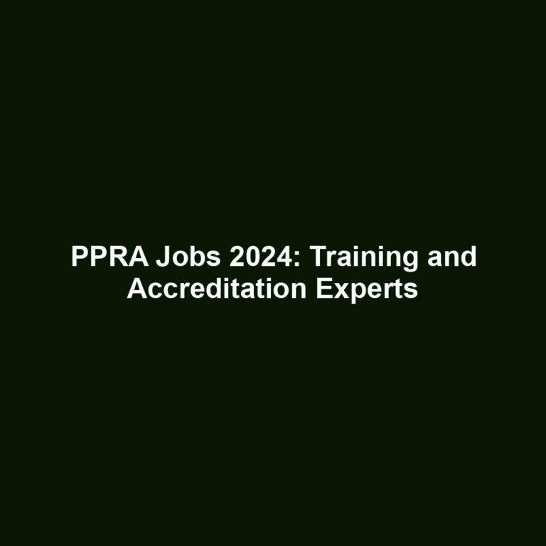 PPRA Jobs 2024: Training and Accreditation Experts