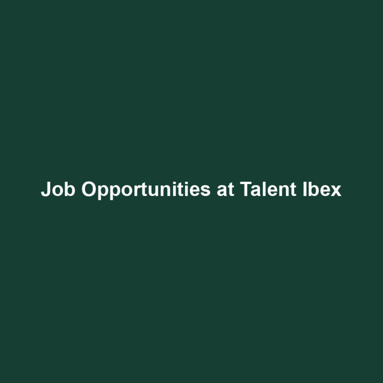 Job Opportunities at Talent Ibex