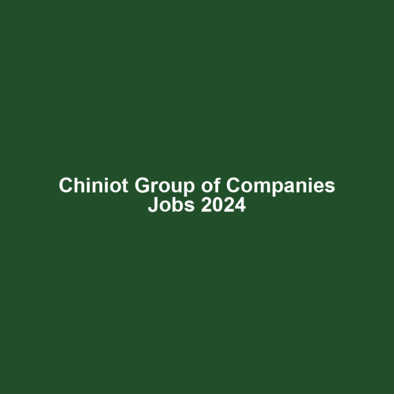 Chiniot Group of Companies Jobs 2024