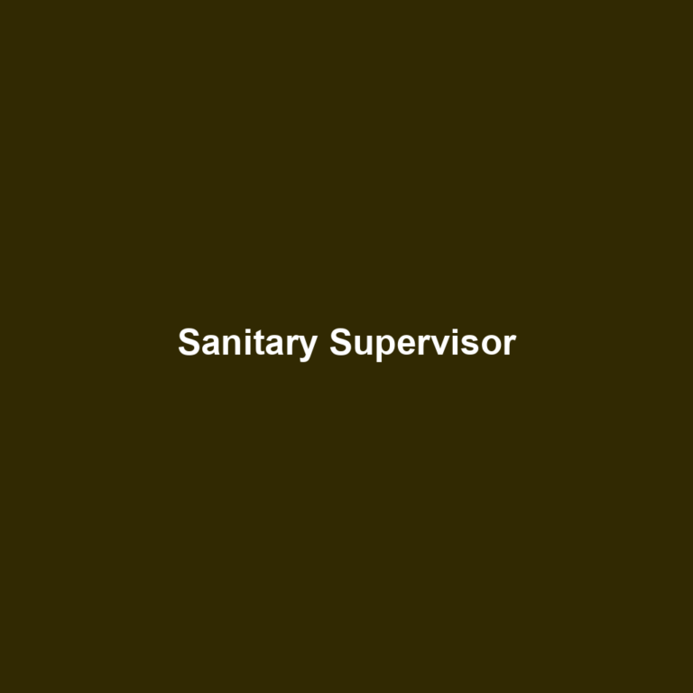 Sanitary Supervisor