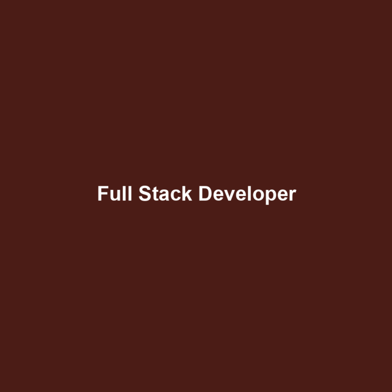 Full Stack Developer