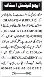 Teaching Opportunities at Private School – Karachi (Full-Time)