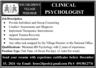 Job Opportunity at SOS Children Village Peshawar