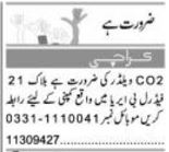 CO2 Welder at Factory in Federal B Area, Karachi