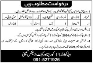 Mess Waiter at Headquarter 11 Core, Peshawar Cantt