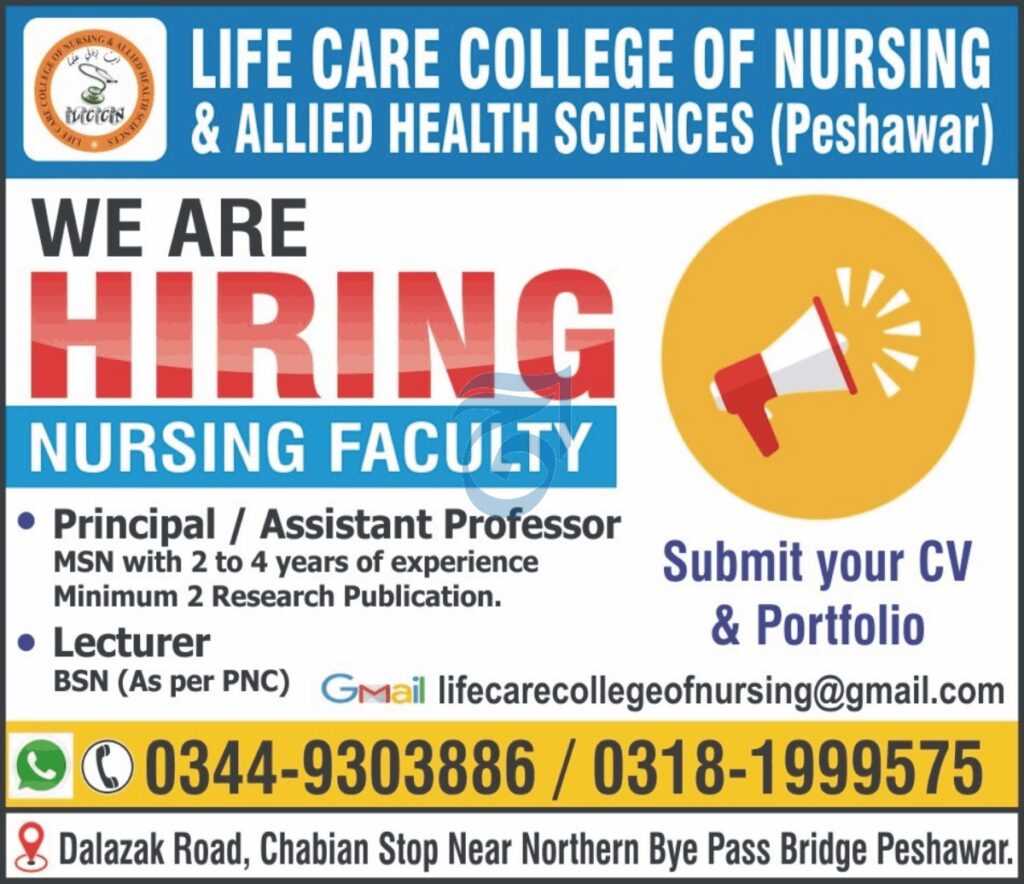 Jobs Announcement at Life Care College of Nursing & Allied Health Sciences