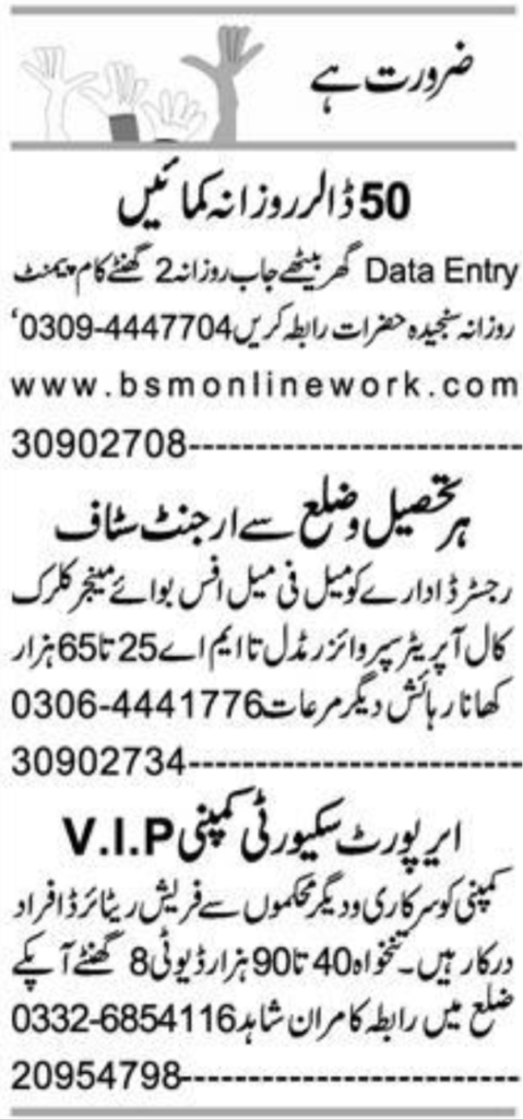 Management Positions at Private Company Peshawar