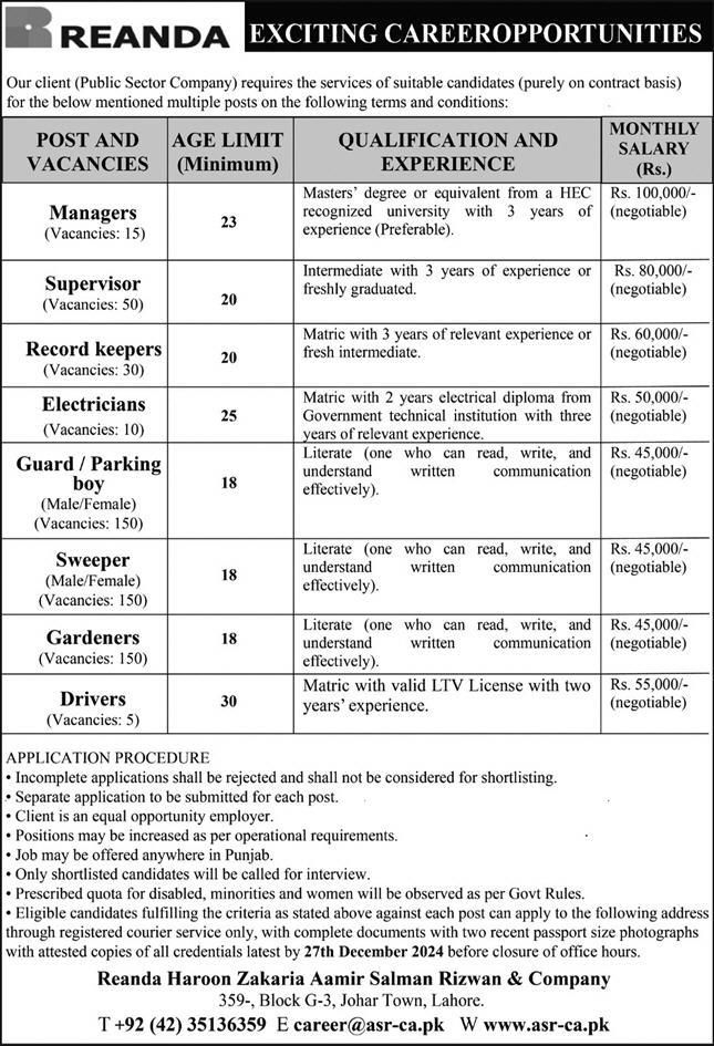 Reanda Haroon Zakaria & Company Lahore Jobs 2024