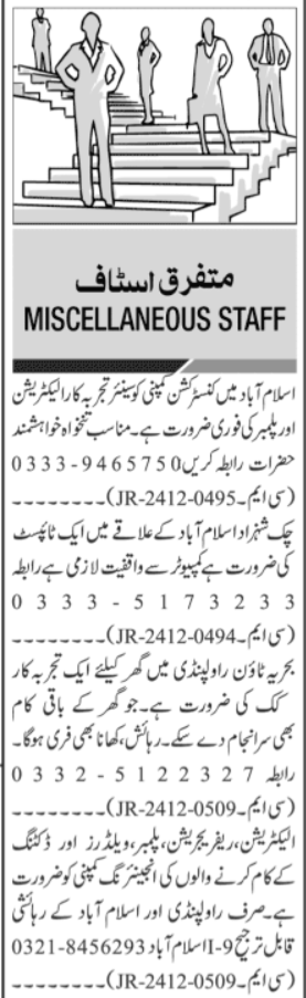 Private Company Islamabad Jobs 2024