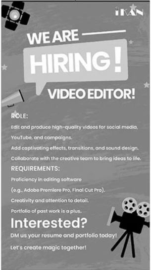 Video Editor Jobs 2025 in IKAN Engineering Services Pvt Limited