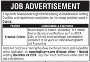 Job Vacancy at Development Organization