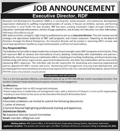 Research & Development Foundation (RDF) - Executive Director