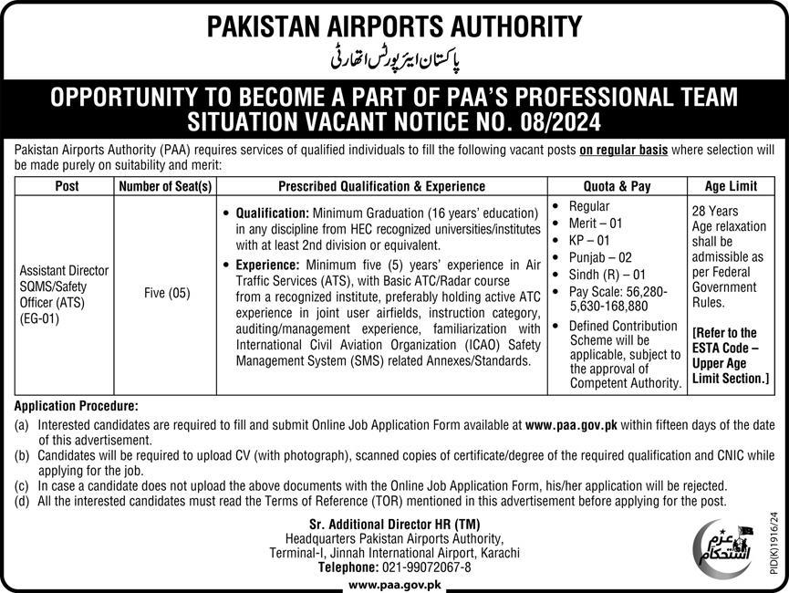 Pakistan Airports Authority (PAA) Karachi Jobs 2025