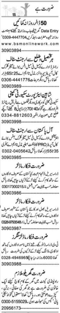 Data Entry Operator and Accountant Jobs in Faisalabad