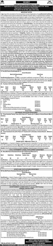 Job Opportunities at Balochistan Public Service Commission (BPSC) - 2025