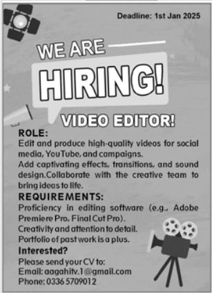 Video Editor Jobs at Private Company