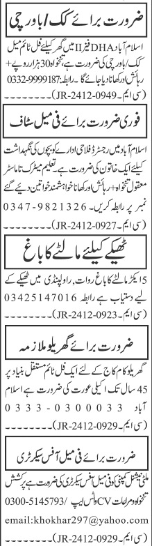 Private Company Multiple Staff Positions (2024) - Islamabad