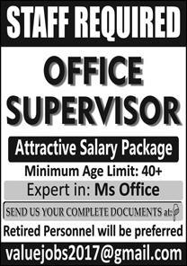 Office Supervisor Jobs 2025 – Peshawar