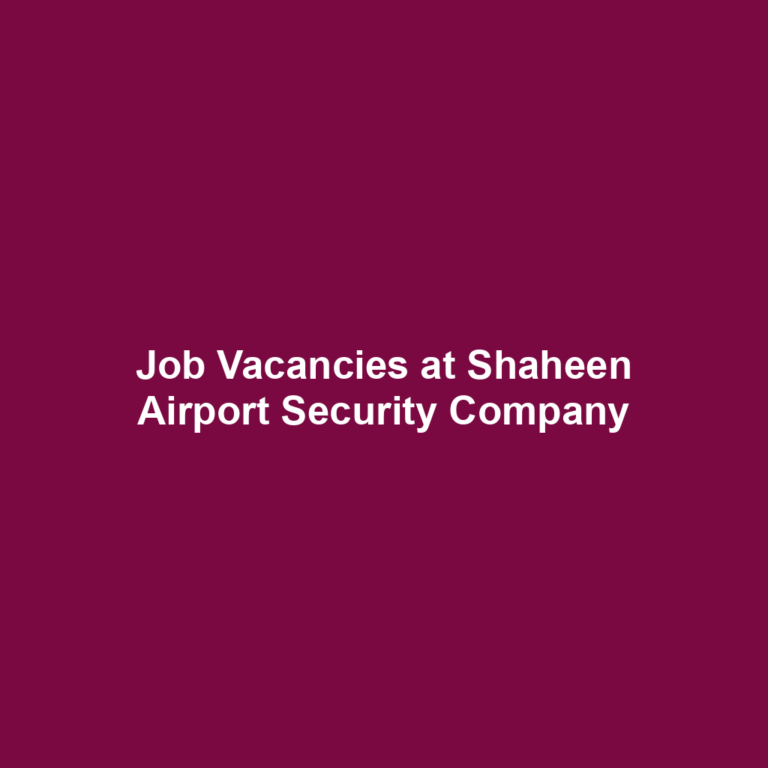 Job Vacancies at Shaheen Airport Security Company