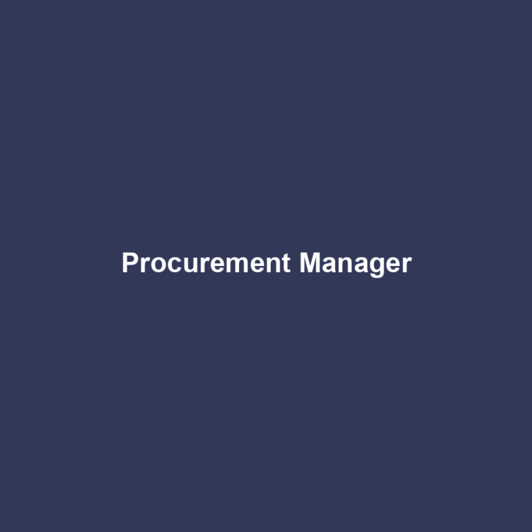 Procurement Manager