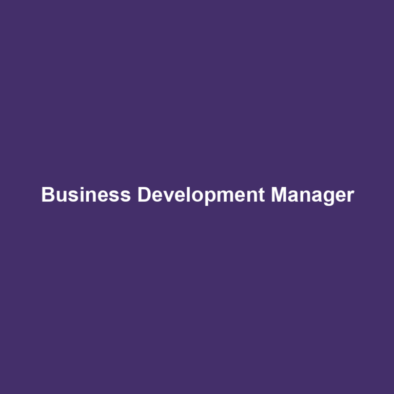 Business Development Manager