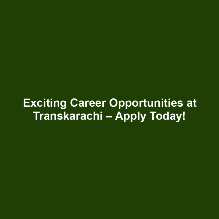 Exciting Career Opportunities at Transkarachi – Apply Today!