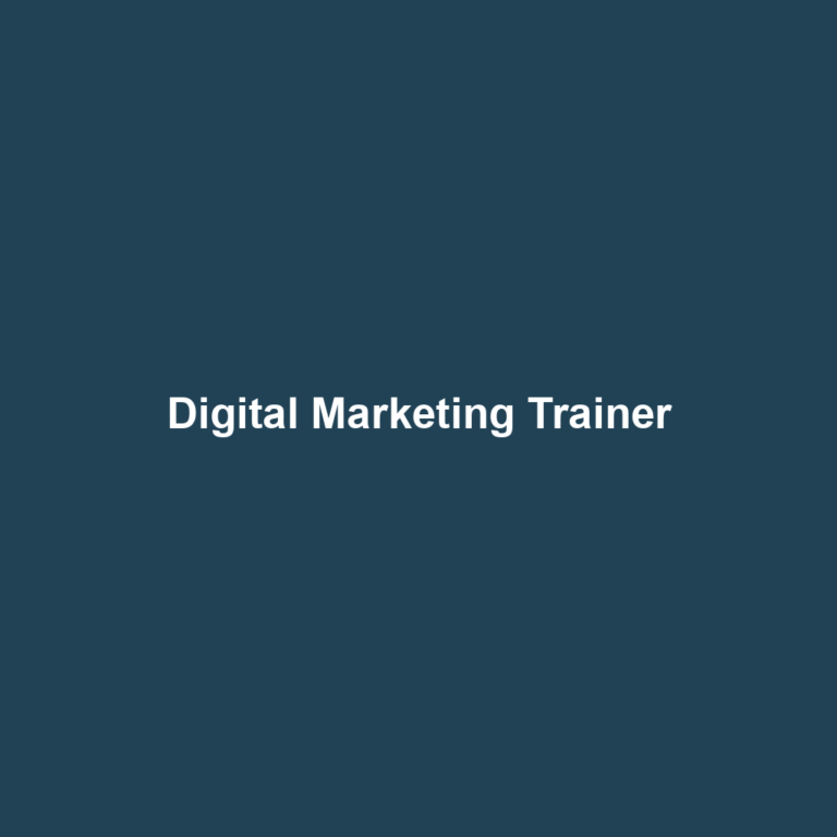 Digital Marketing Trainer