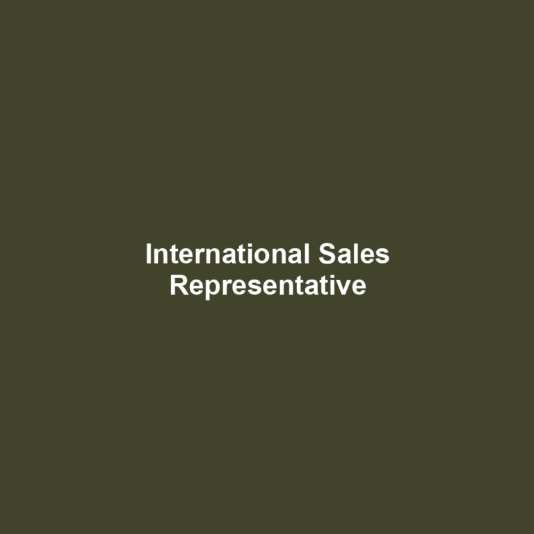 International Sales Representative