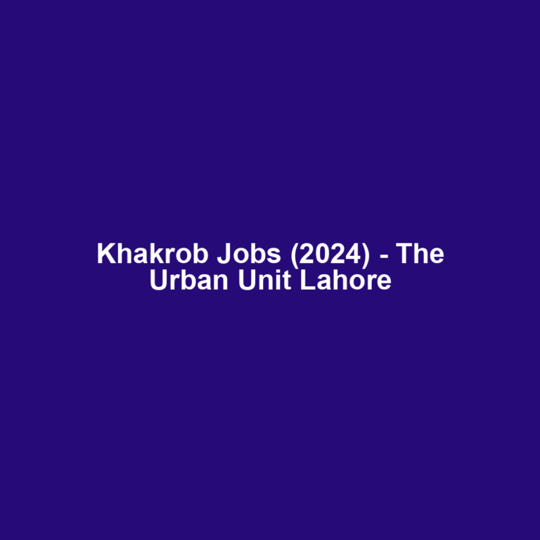 Khakrob Jobs (2024) - The Urban Unit Lahore