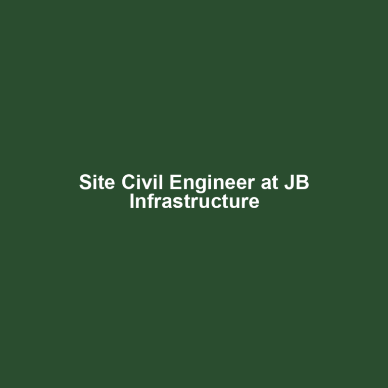 Site Civil Engineer at JB Infrastructure