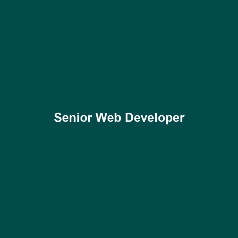 Senior Web Developer