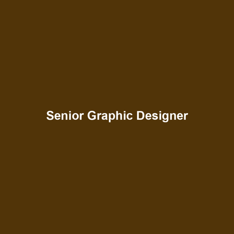 Senior Graphic Designer