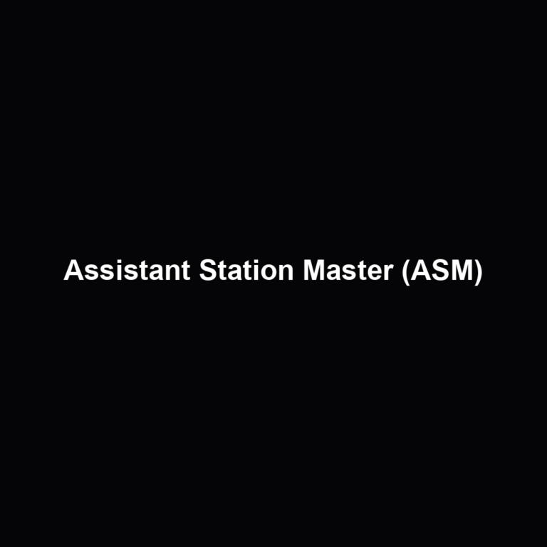 Assistant Station Master (ASM)