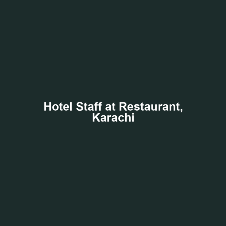 Hotel Staff at Restaurant, Karachi